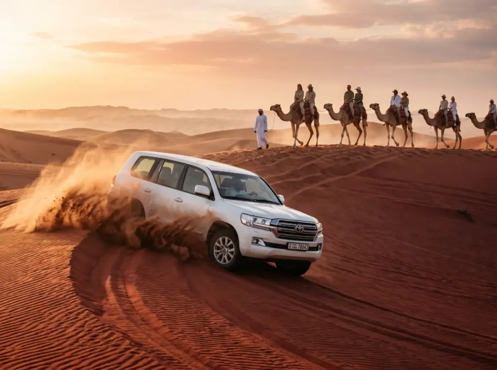 Morning Desert Safari Dubai with Red Dunes & Camel Trekking