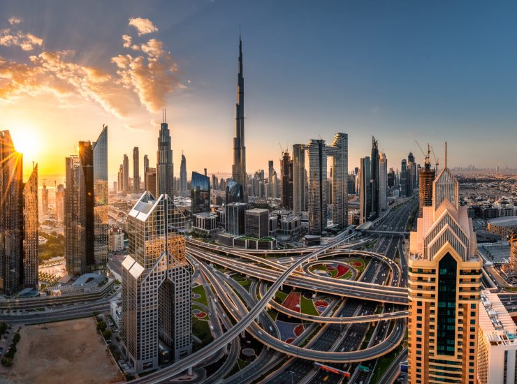 View of buildings, streets, beautiful in various angles in Du Bai.