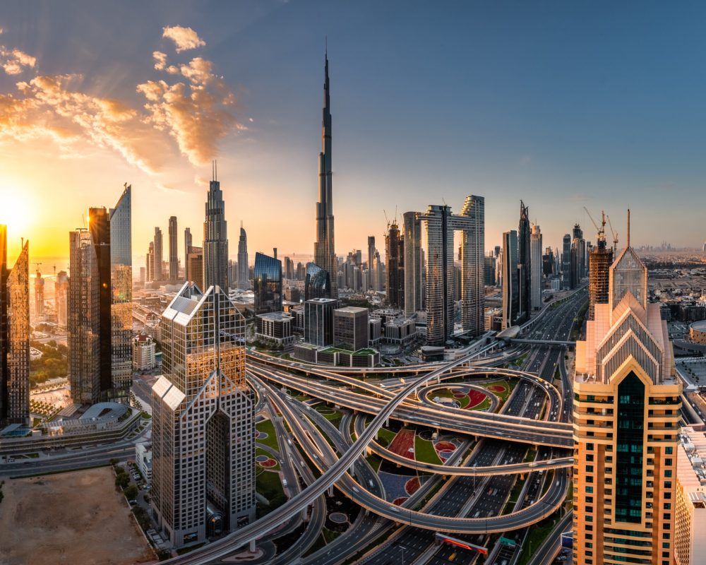 View of buildings, streets, beautiful in various angles in Du Bai.