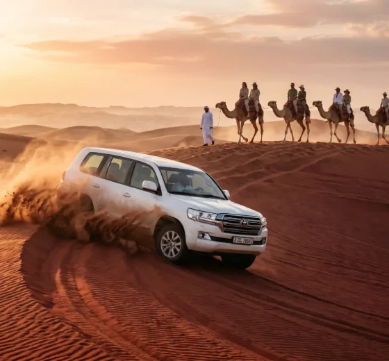 Morning Desert Safari Dubai with Red Dunes & Camel Trekking
